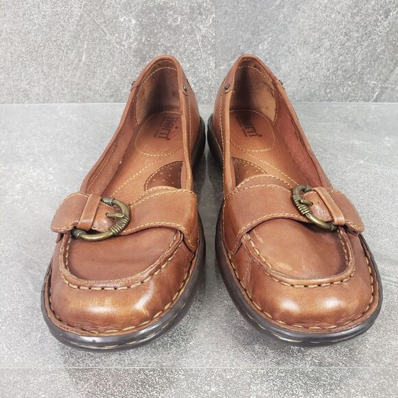 BORN Mindy Leather Buckle Moc Loafer Women's Size 6 / 36.5 Flat Shoes - Picture 4 of 11